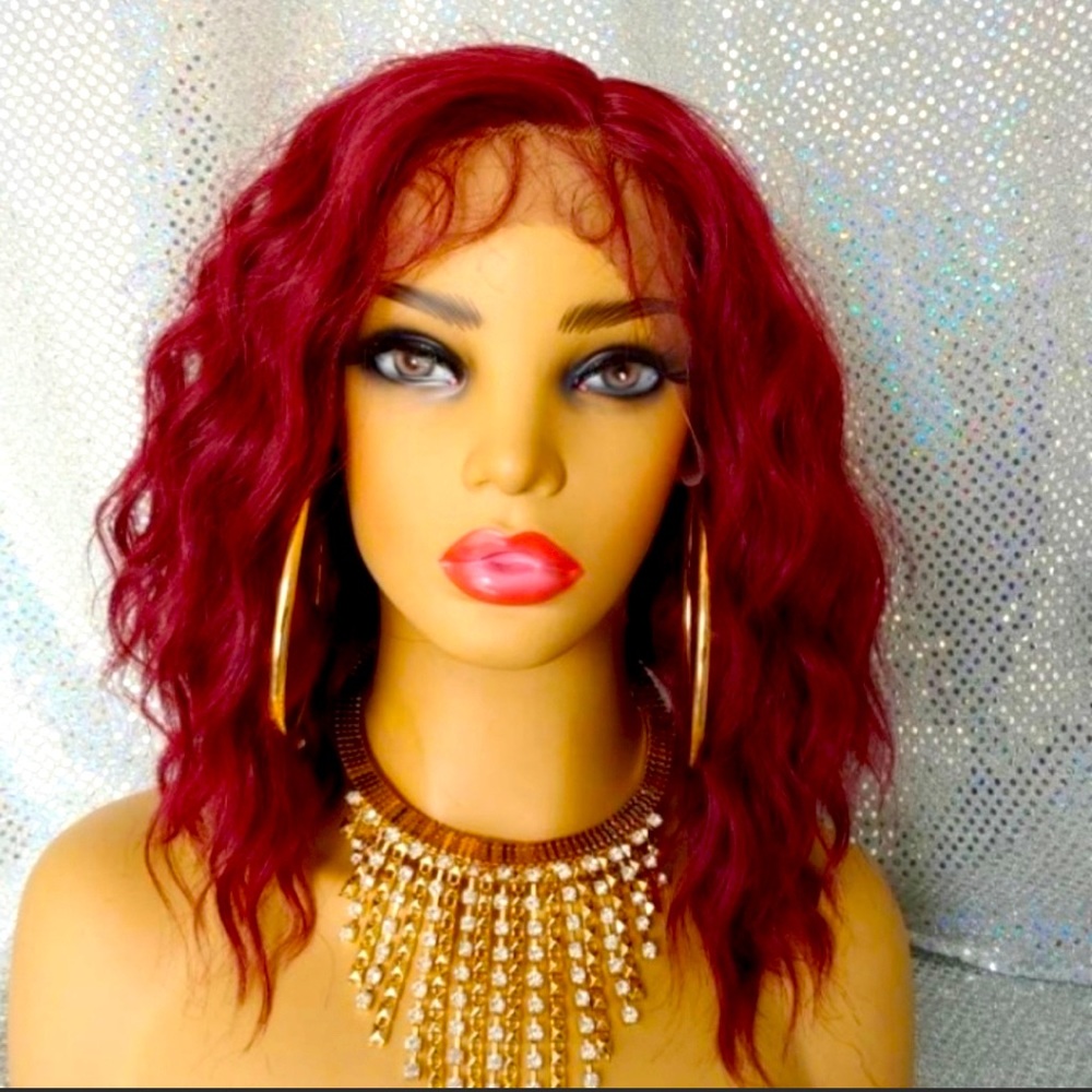 Burgundy Wave Lace Front Wig